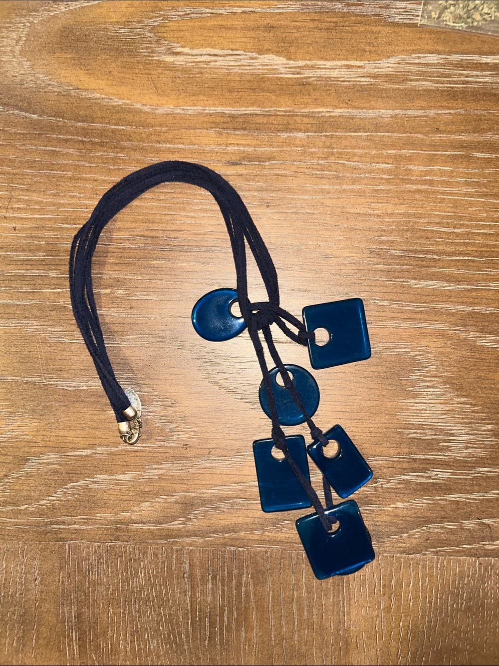 Blue Statement Pendant Necklace chunky statement y2k